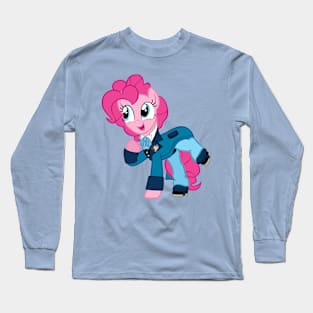 Pinkie Pie as the 6th Doctor (blue) Long Sleeve T-Shirt